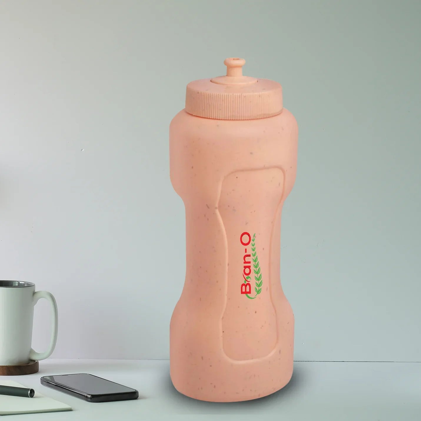 Elegant Dumbbell-Shaped Beige Water Bottle Img 1